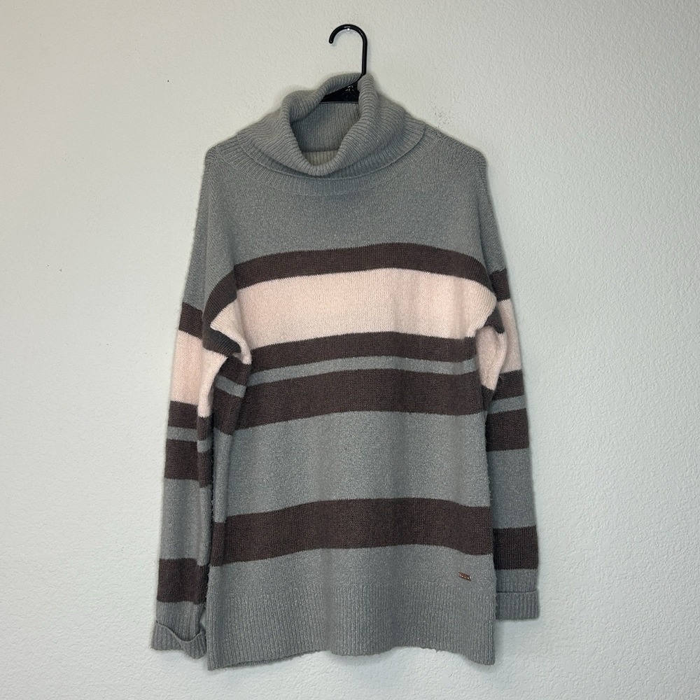 Sweaty Betty Women's Bloomsbury Striped Wool Blend Turtleneck Sweater Size S